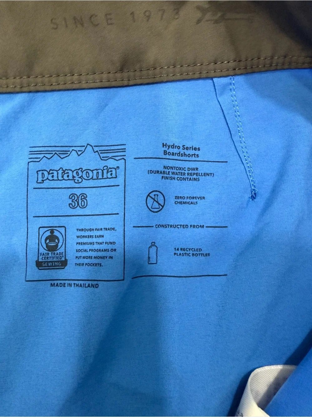 Patagonia Men’s Bayou Blue Hydropeak Side Short - 36